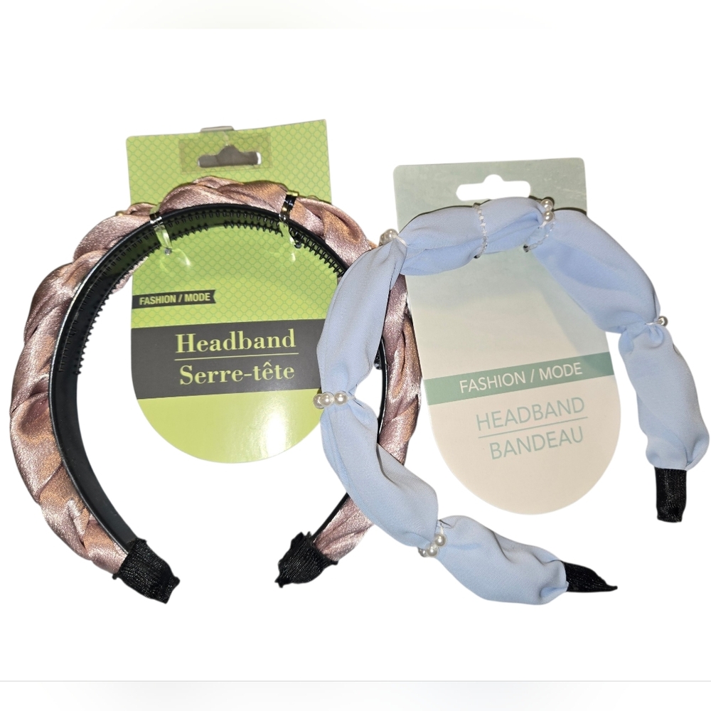 3 Hair Accessories For $10- Headbands Set 1 Pink and 1 Blue